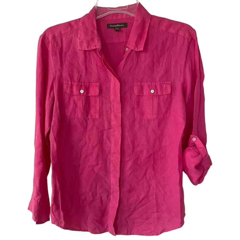 Tommy Bahama Women’s LINEN Fuscia Butto